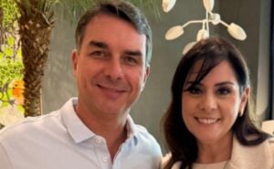 Simone Marquetto e Flávio Bolsonaro