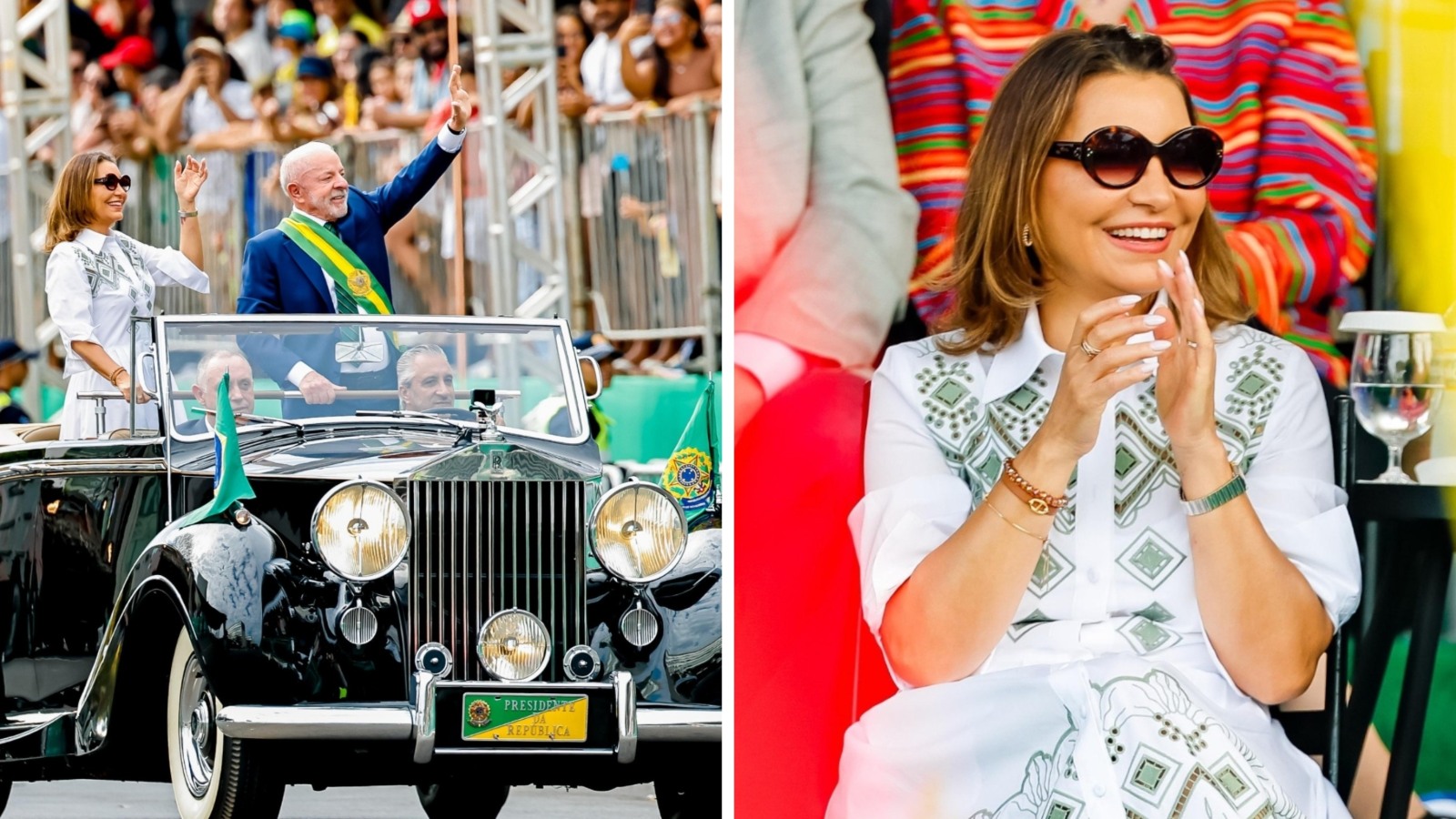 Janja usa vestido de R$ 2,3 mil no desfile de 7 de Setembro